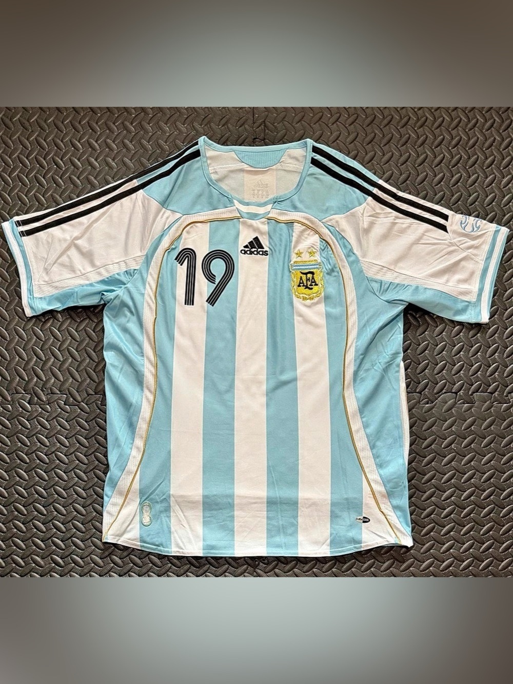 Argentina Worldcup 2006 Home Retro Jersey Messi #19 Jersey Blue & White
